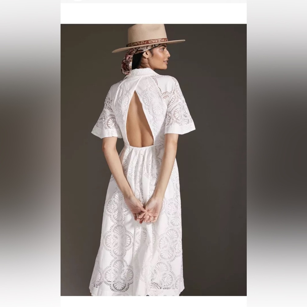 Anthropologie White Lace Dress Maeve
